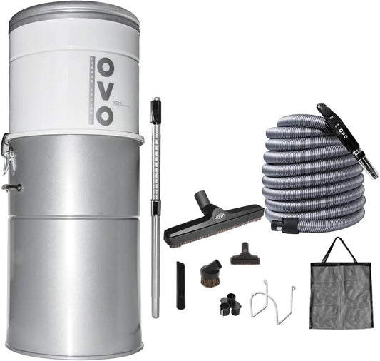 Aspirateur OVO Système d', capacité 35 L ou 35 L, 750 Airwatts avec kit d'accessoires de Luxe de 12,2 m Inclus, Filtration Hybride