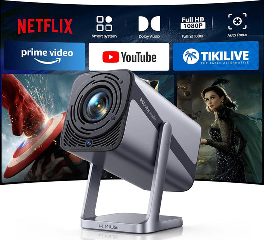Vidéoprojecteur 4K 30000 1080P WiFi6, Lumen Projecteur 4K Auto Focus, Netflix Inclus, Dolby, Keystone Courte Focale