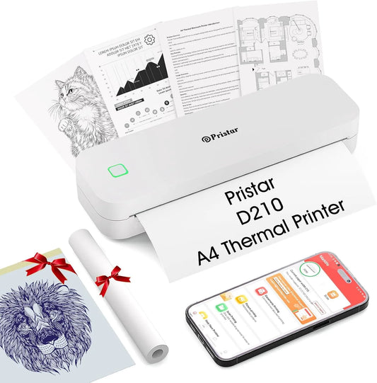 Imprimante D210 Pristar, Thermocopieur Tatouage Compatible avec Les Smartphones iOS, Thermique A4