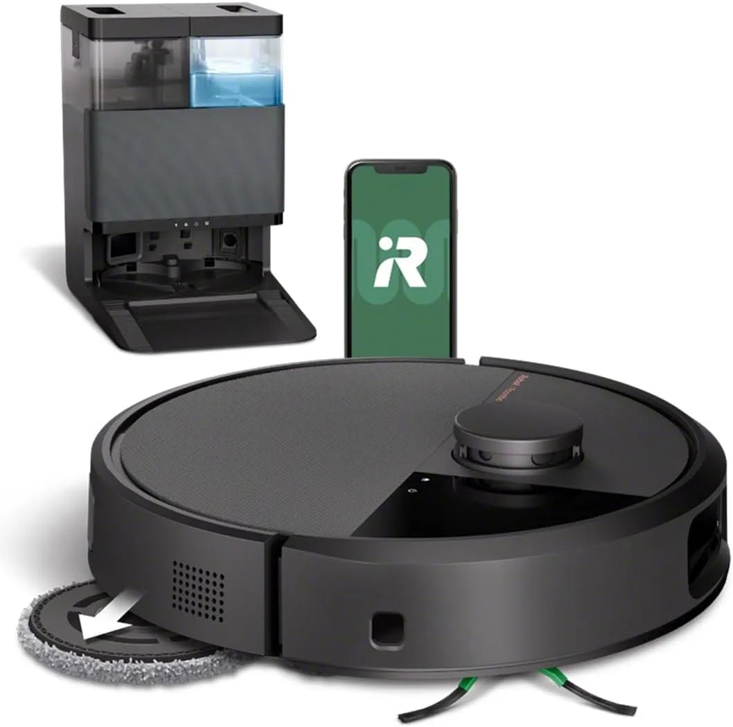 Plus 505 Combo Robot + AutoWash iRobot Roomba, LiDAR Clearview Pro, 75 Jours d'autovidage, Base Multifonction, PrecisionVision IA, finition noire