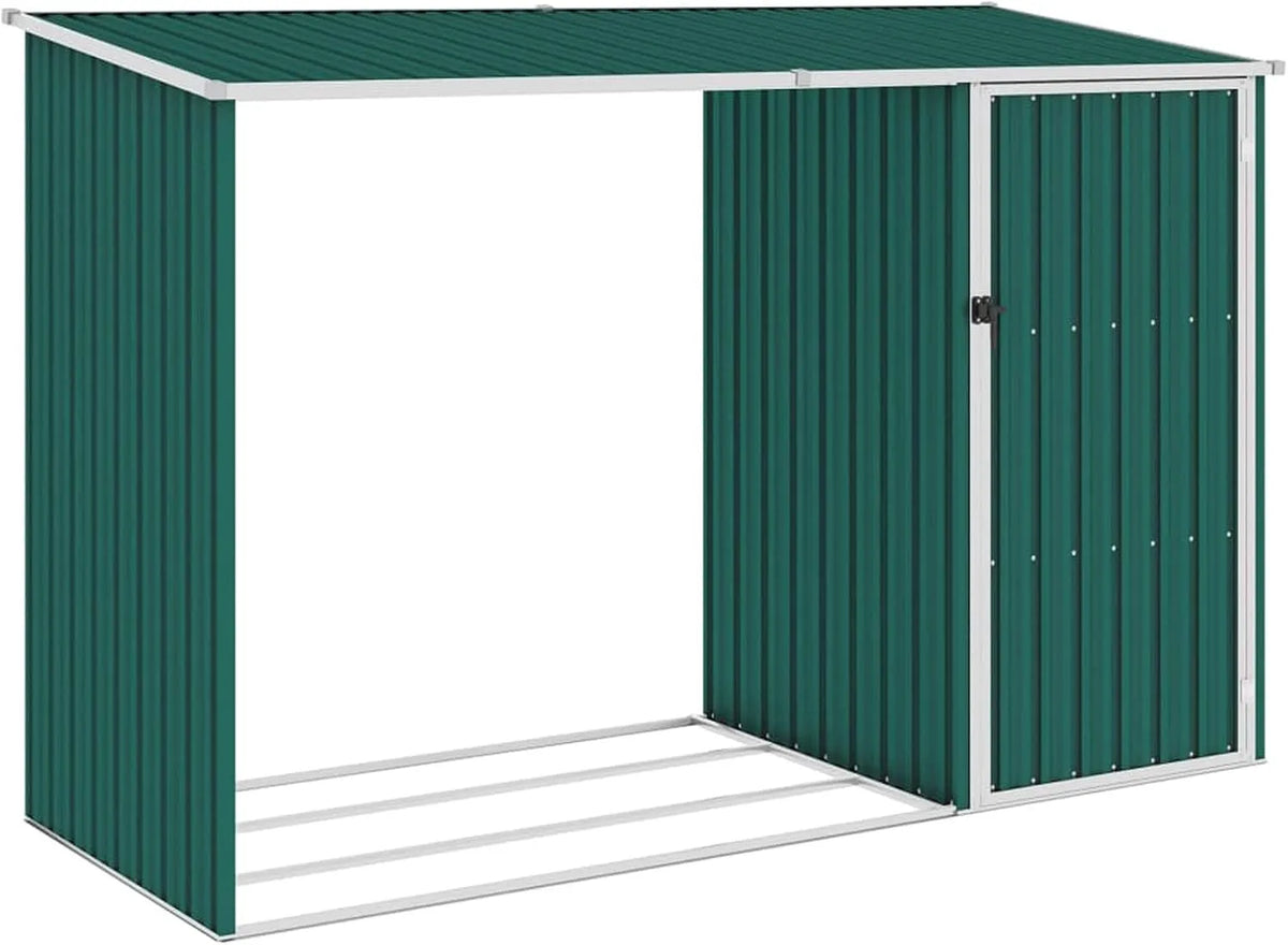 À Bois de Jardin Vert 245x98x159 cm Acier galvanisé ZEYUAN Abri, Abris De Jardin