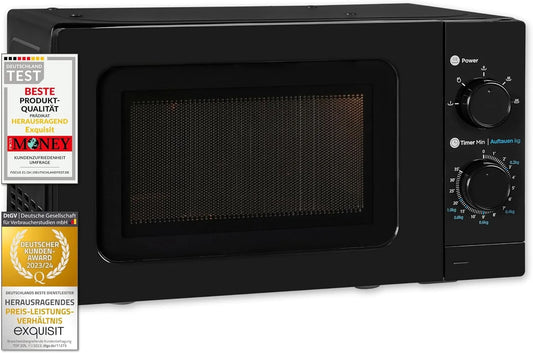 Exquisit four à micro-ondes WP 700 J17-3, Puissance: 700 W, Espace de cuisson: 20 l, 5 programmes, sw, encastrable, Minuterie, Peu encombrant