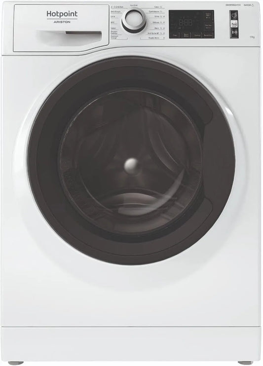 Hotpoint lave-linge NWB11489WMVAFR, Capacité 11 kg, 1400 tr/min, Classe Énergétique A, Hublot Pose Libre, à à chargement frontal, ActiveCare