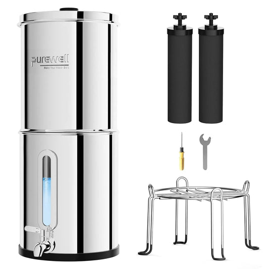 À Eau par Gravité Purewell Filtre, Purificateur d'Eau pour Robinet et Eau de Pluie, à Eau par Gravité 8,5L, Grande Capacité
