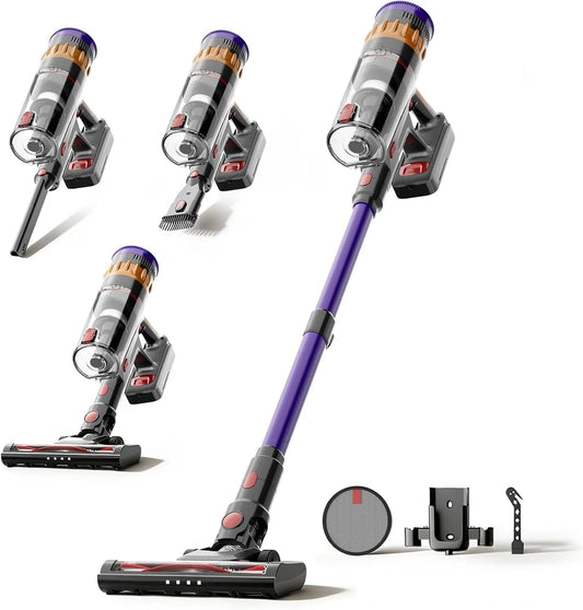 Aspirateur balai 42Mins/40KPA Lefant, Sols Durs,2025 Dernier Modèle, Puissant pour Les Poils d'animaux, Tapis