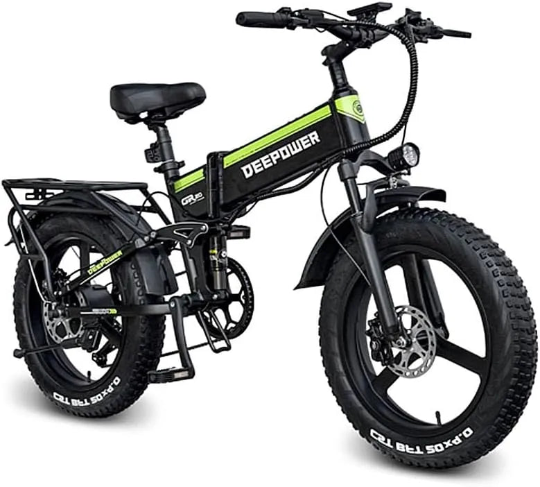 Vélo électrique H20pro DEEPOWER, 20 x 4,0 Fat Tire EBike avec batterie amovible 48 V 25 Ah, 7 niveaux de vitesse, 25 km/h, 7 niveaux de vitesse