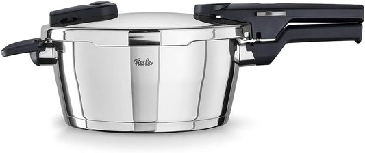 Autocuiseur Fissler Vitaquick, largeur 22 cm, Fabrication En Allemagne, finition argentéeé, capacité 3,5 l, 2 Niveaux De Cuisson, Compatible Induction
