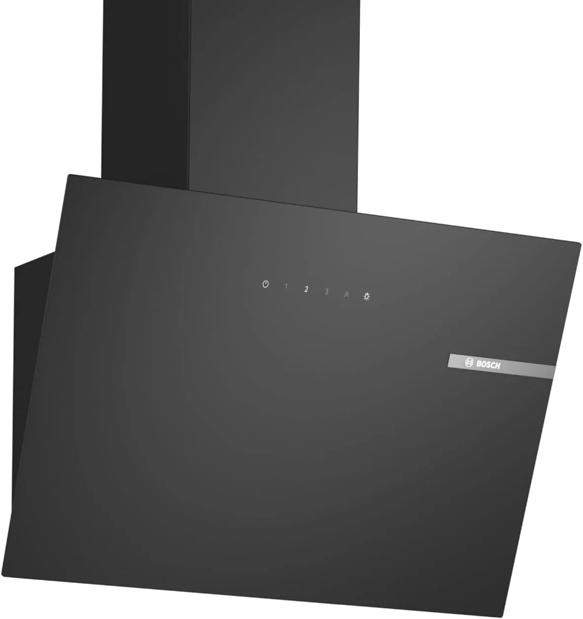 Bosch modèle DWK65DK60B, Series 2 Hotte murale 60 cm verre transparent finition noire imprimé