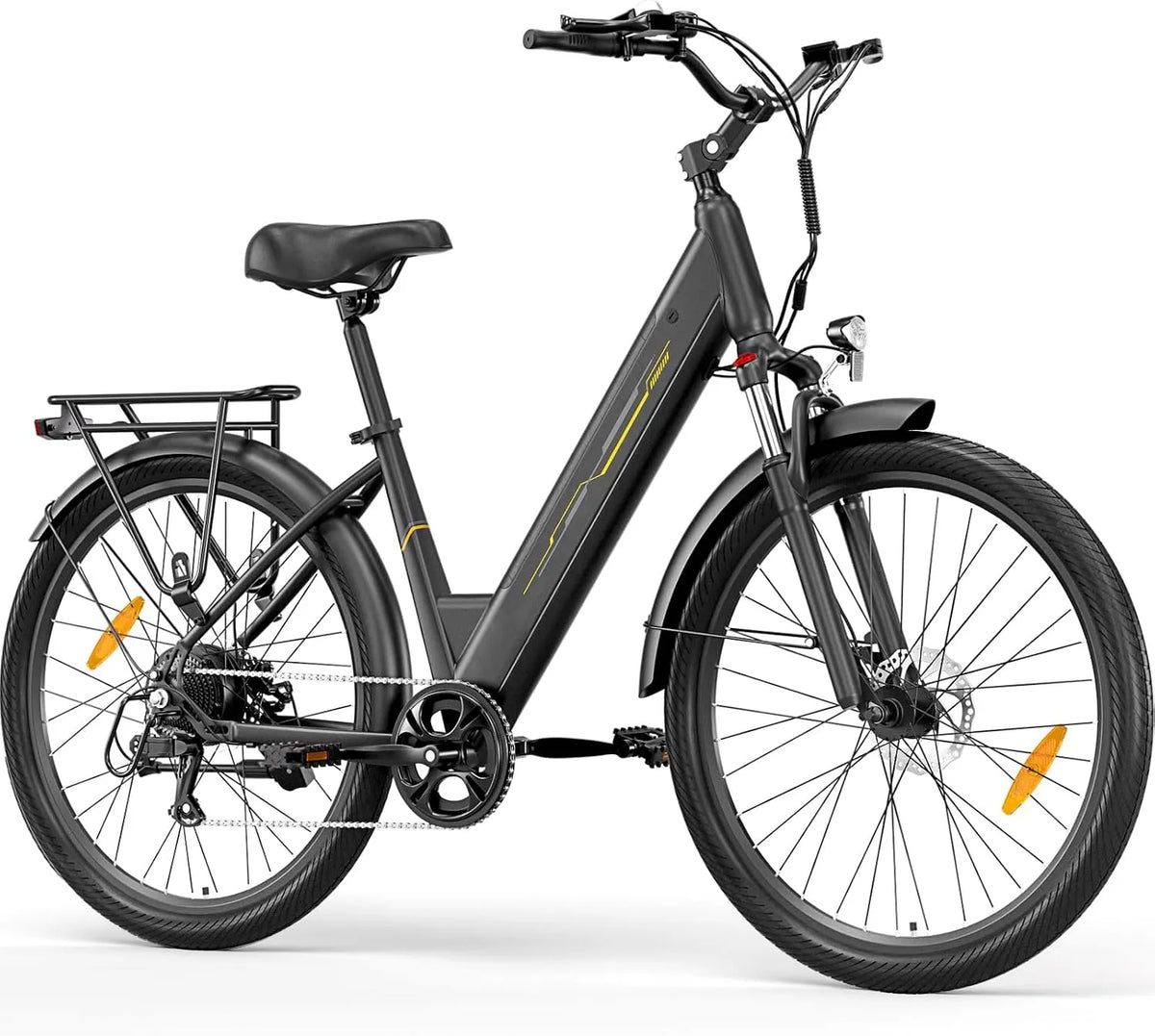 Vélo électrique, Charge Max 120 kg, 27,5', Batterie 36 V 15,6 Ah Amovible, Moteur 250W, 7 niveaux de vitesse, Autonomie Jusqu'à 100 km