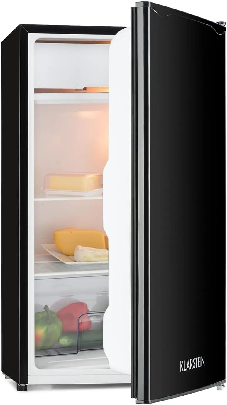Klarstein réfrigérateur, 5 Niveaux de température, Alleinversorger, congélateur, finition noire, capacité: 90 L, 2 clayettes en Verre