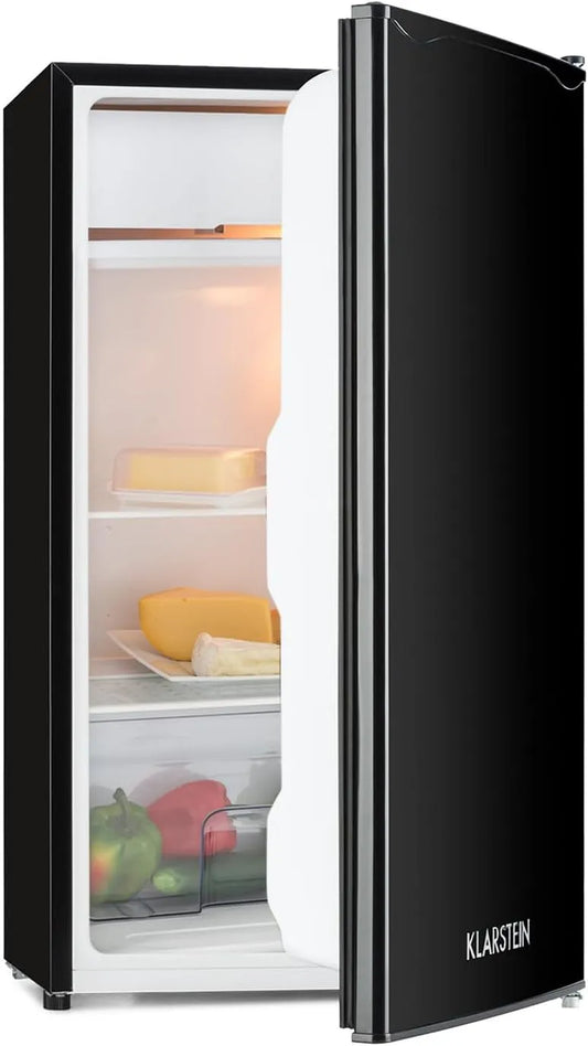 Klarstein réfrigérateur, 5 Niveaux de température, Alleinversorger, congélateur, finition noire, capacité: 90 L, 2 clayettes en Verre