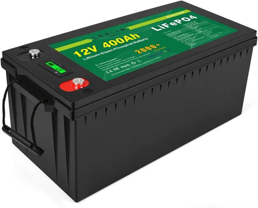 LiFePO4 Batterie, Decharge Lente 12 V 400 Ah Lithium Fer Phosphate pour Camping Bateau Solaire