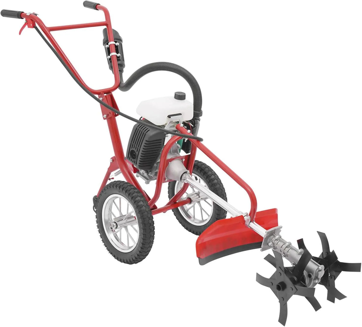 Motoculteur, profondeur de culture de 100 mm, pour fermes, jardins, champs, à essence 4 temps Motobineuse à essence 3 fonctions pour la tonte, parcs