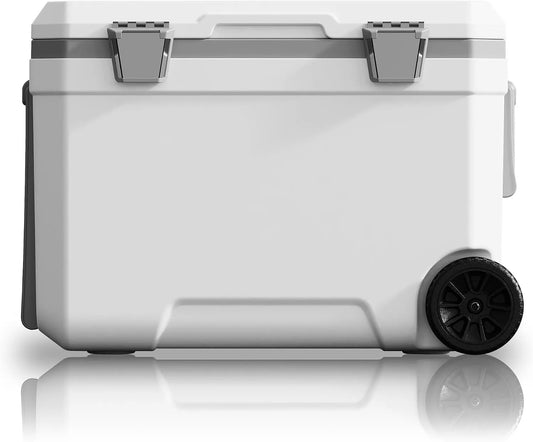 Glacière WISD, Grande isotherme monté sur roues et poignée, au format au format portable pour camping, à roulettes de 45 l, pique-nique
