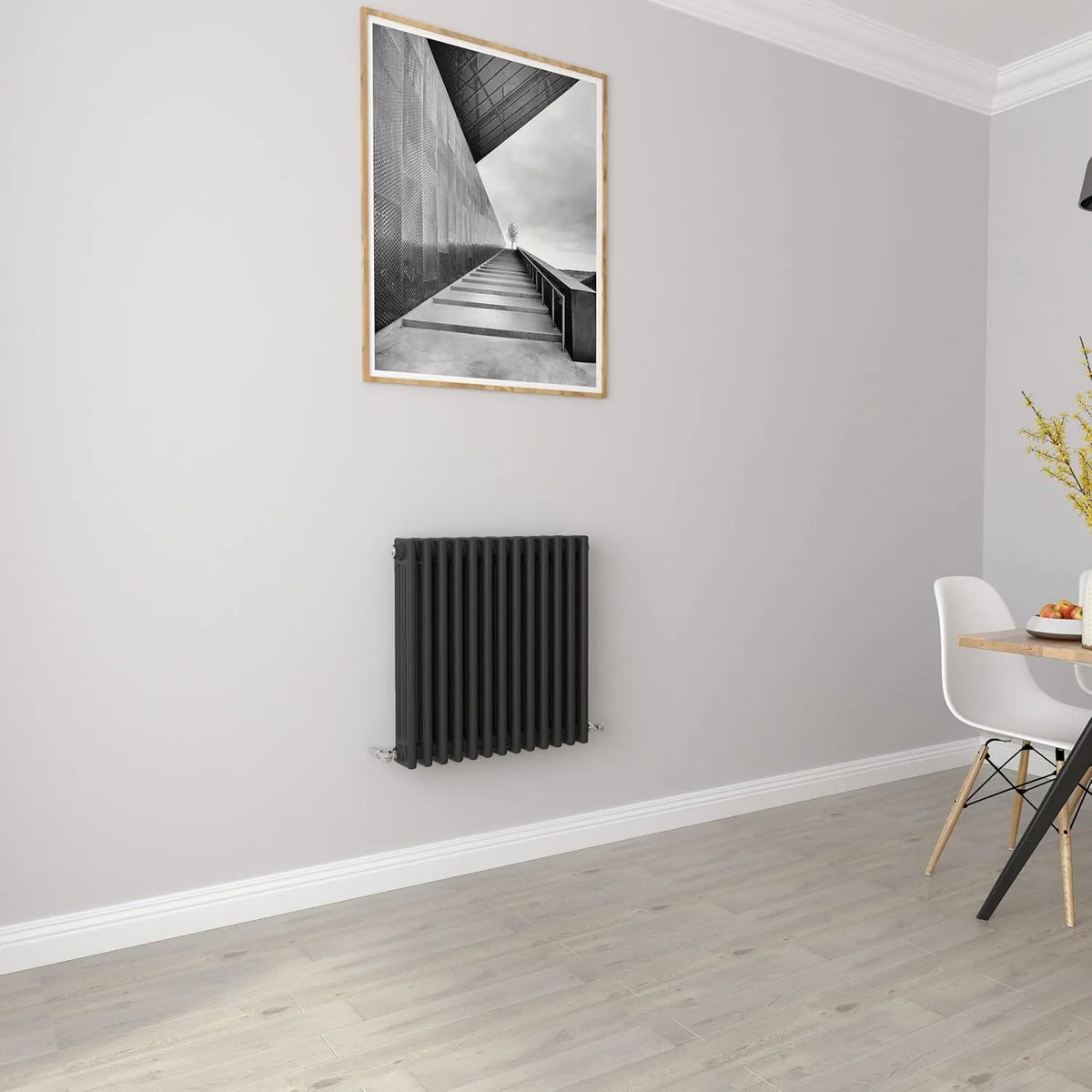 Radiateurs de, chauffage central traditionnels traditionnels en fonte noire 600 x 605 mm