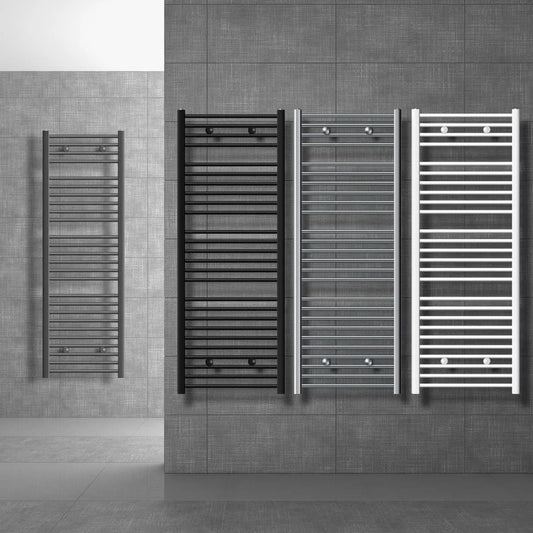 Radiateur LuxeBath, Électrique de Salle de Bain Sahara 300x1400 mm finition blanche Raccord Latéral Droit