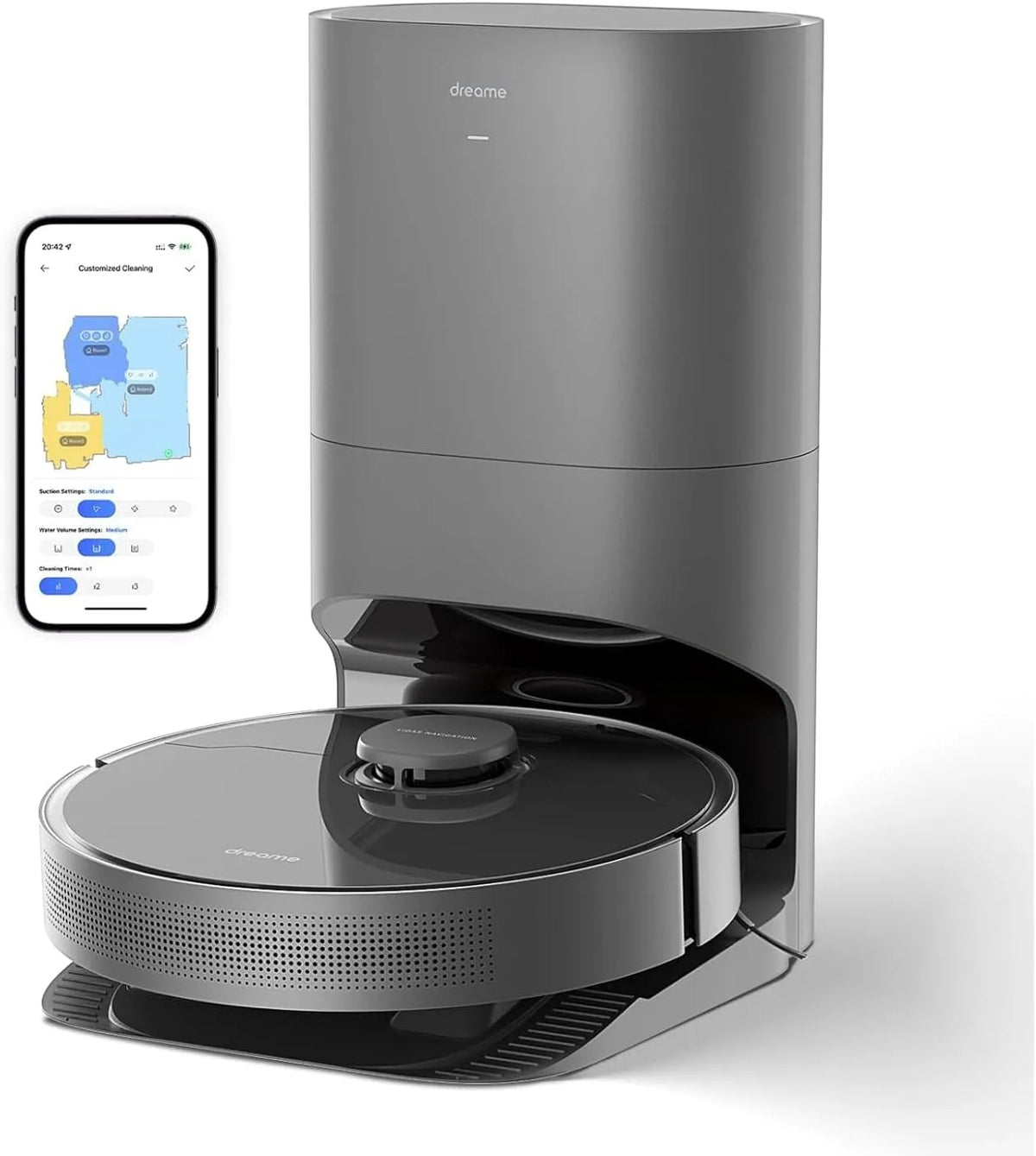 Dreame aspirateur D10s 5000, Succion Pa 280 Minutes d'Autonomie, Supervision Vidéo, Plus Robot avec DualBoost 1.0 Vidange Automatique
