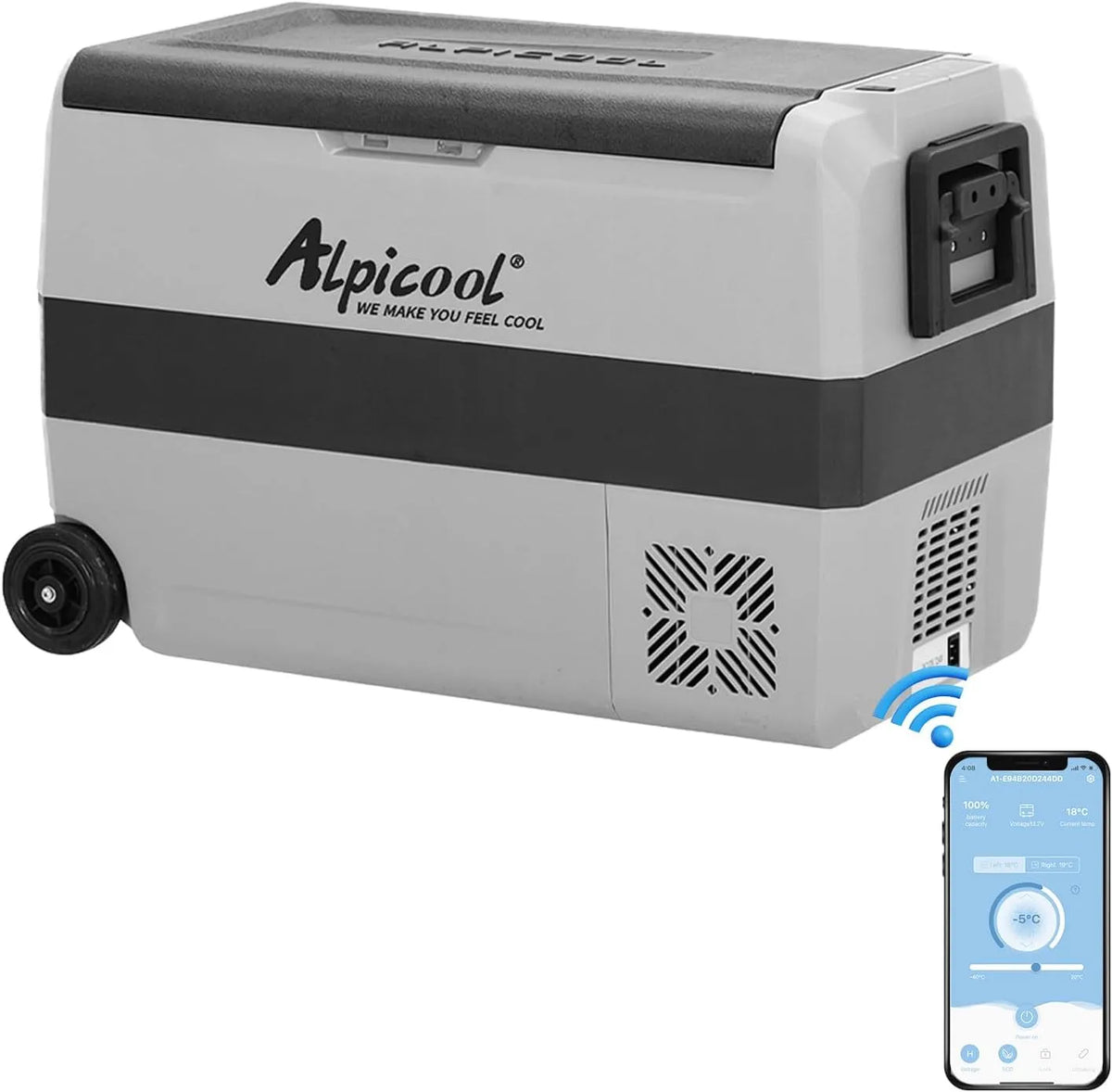 Réfrigérateur T50, Alpicool 50L Glaciere Électrique à Compression, 12/24V de Voiture portable congélateur et pour Maison, dortoir, Camping
