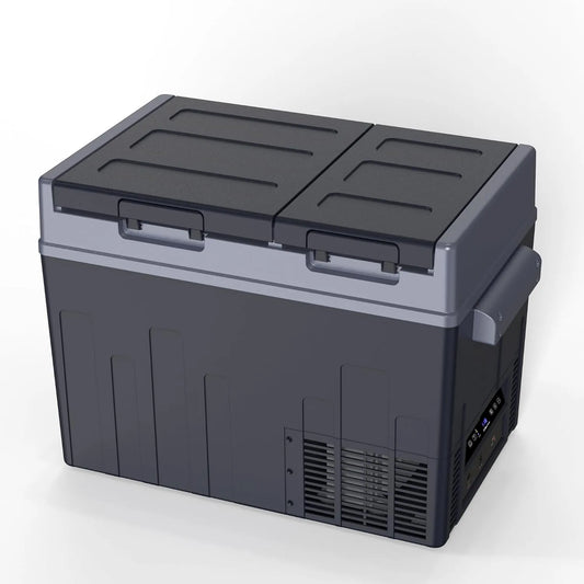 Réfrigérateur, camping, de voiture 12 V 36 L Friger portable double zone deux portes, 15,6 °C à 10 °C, camion, voyage