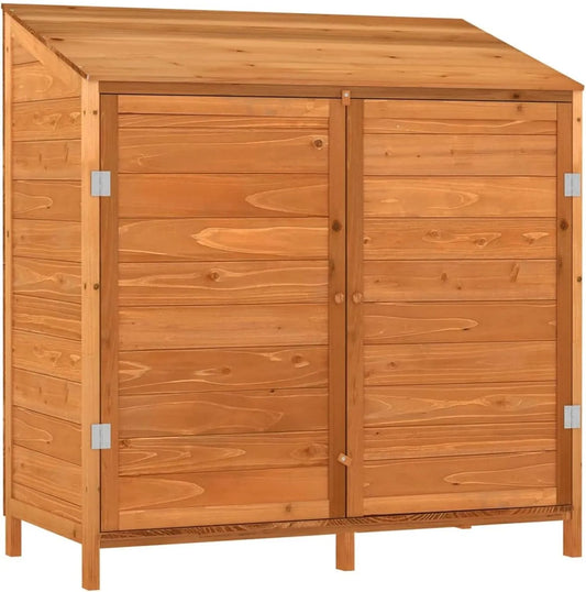 Abri de jardin, en Bois Massif, Grand Espace de Rangement, Stable et Robuste, Couleur Marron
