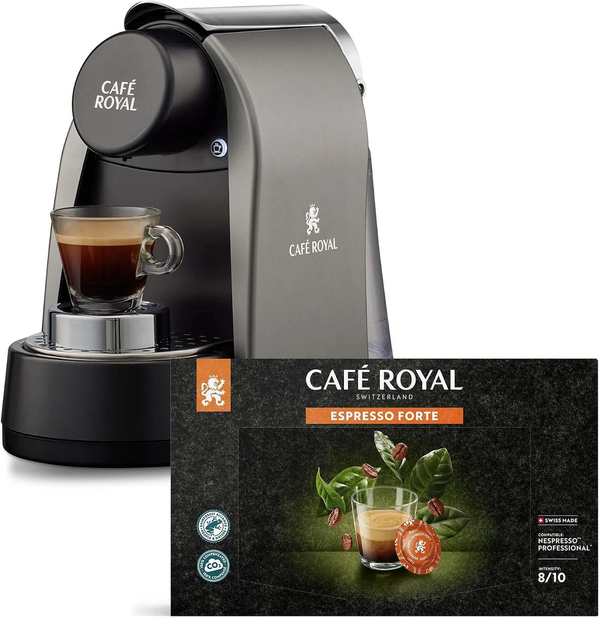 Nespresso machine à café, avec les Capsules de café * Professional + 1 Boite de 50 Dosettes Pro d'Espresso Forte Offerte, CRpro 100 compatible