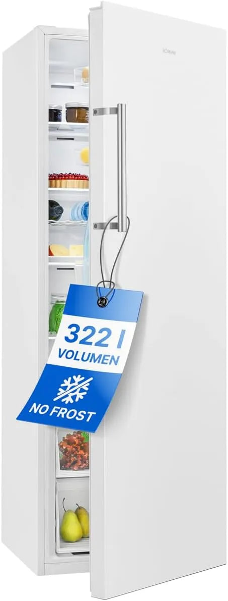 Bomann réfrigérateur VS7345, capacité 322 litres, Fonction économie d'énergie, NoFrost, finition blanche, 60 cm de large, colonne, MultiAirflow