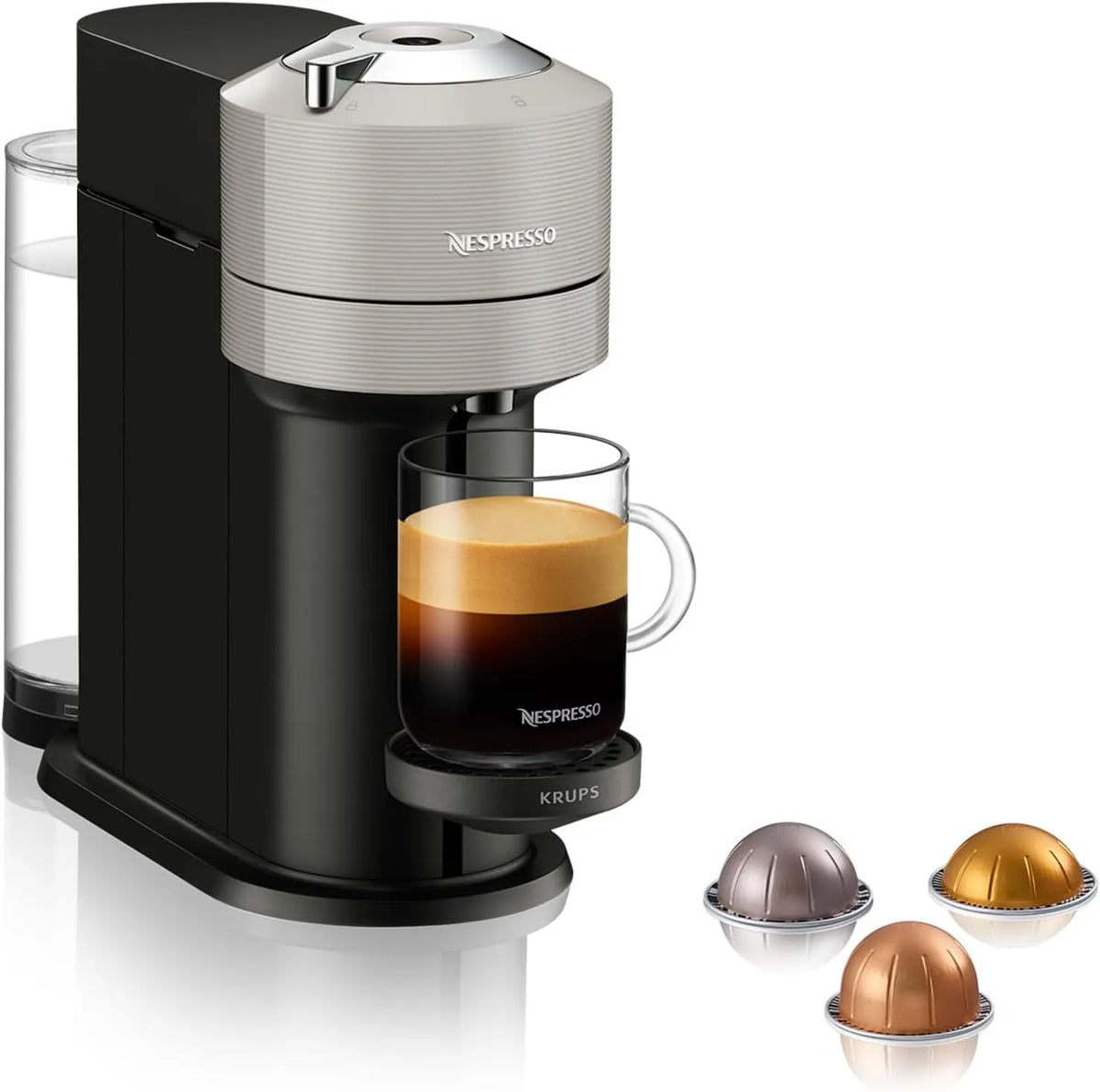 Nespresso Krups machine à café YY4298FD, Vertuo Next finition grise Clair Cafetière