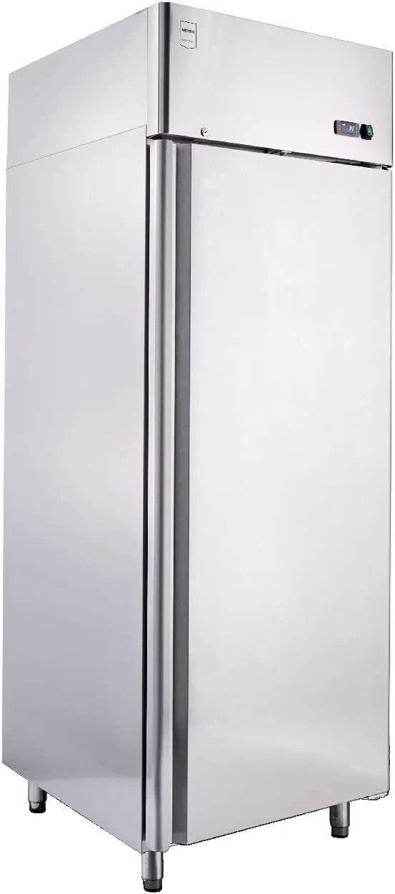 Armoire réfrigérée GRE2700, Positive, Réfrigérateur, capacité 455L, puissance 220W, 4 Étagères Réglables, Inox, avec Serrure, finition argenté