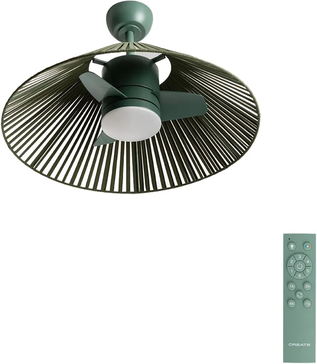 Ventilateur, puissance 25W, CREATE, fonction été-hiver, corps en corde, Ø75 cm, LED 3 températures, Programmable, flux d'air concentré