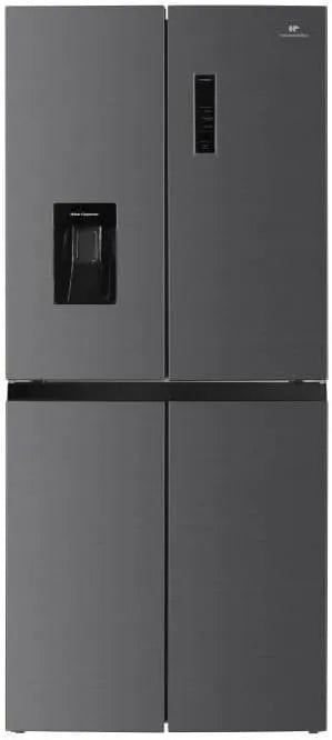 Réfrigérateur L79, cm x H 180 cm, Total No Frost, classe énergétique D, 4 portes avec distributeur d'eau, capacité 464L, Inox