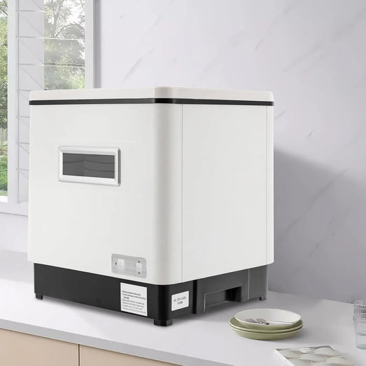 Lave-vaisselle, de table, puissance 1500 W, capacité 60 l, en acier inoxydable, pour petites cuisines, finition blanche