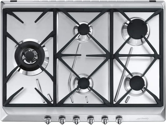 Smeg plaque de cuisson SRV575GH5, de cuisson à gaz UNIVERSAL, Stainless steel