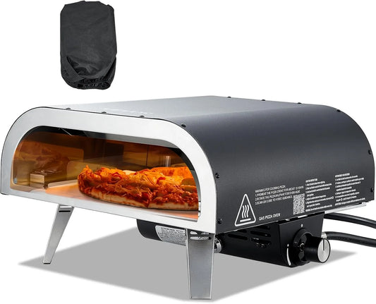 Vevor four, à pizza au format au format portable pour extérieur, avec pulvérisateur en fer, finition noire, à gaz 30,5 cm, pour patio et jardin