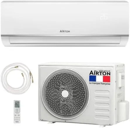 Pompe R32-2500/2800W 30m2 Airton PACK prêt-à-poser, à chaleur, 9000BTU + Liaison 4M Ready Clim, puissance 2800W, Gaz pré-chargé.