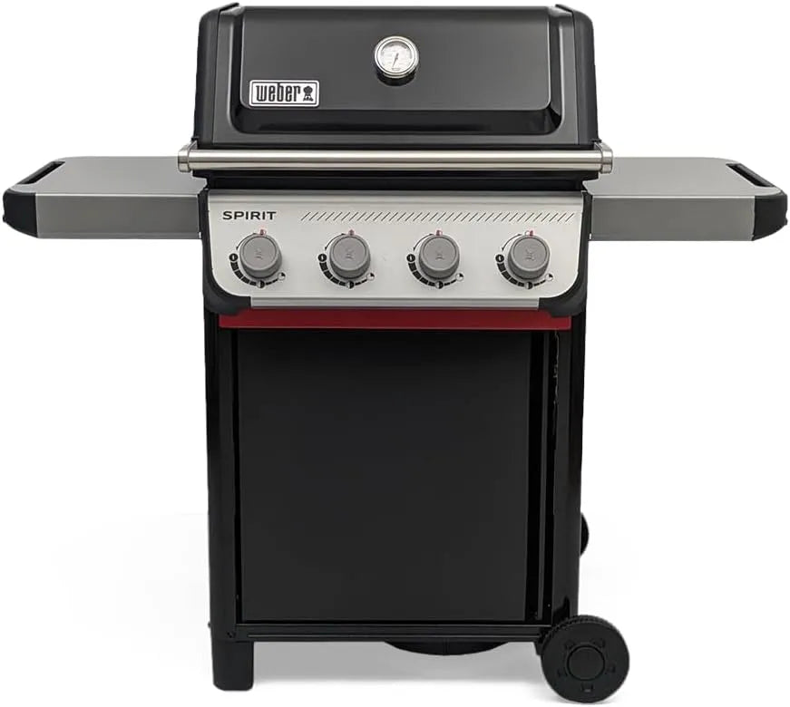 Barbecue à gaz E-410/4 Weber, Spirit brûleurs, Grille conservant Une Chaleur Uniforme, finition noire, Surface de Cuisson de 51 x 46 cm