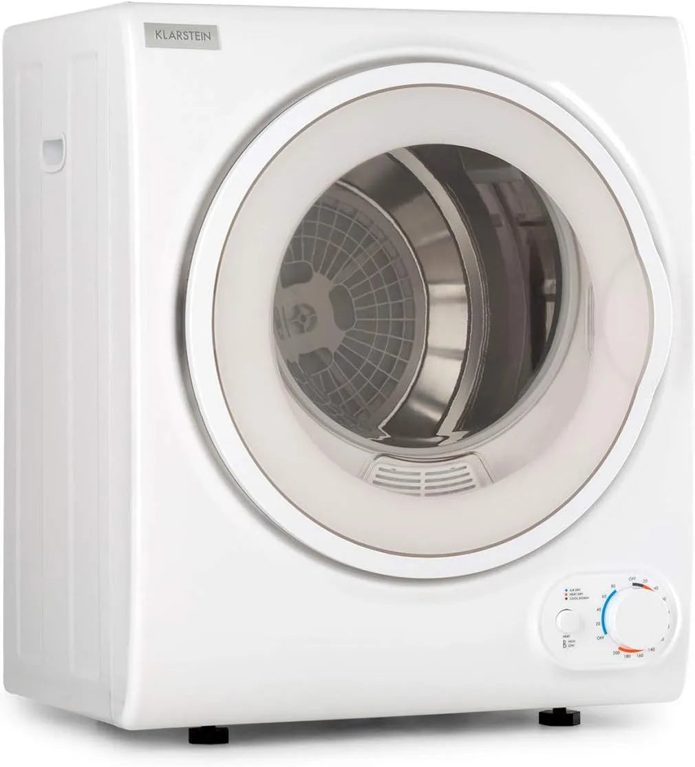 Klarstein sèche-linge 2500, poids 2,5 kg, minuterie 20 à 200 mn, élément chauffant PTC, chargeur frontal, encastré, finition blanche, puissance 850 W