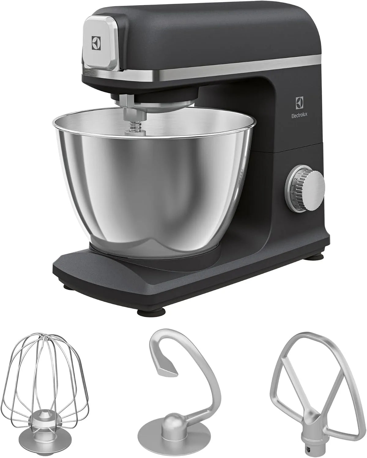 Electrolux robot pâtissier E5KM1-4BPT, Orbital Create 5, puissance 1200 W, 6 niveaux de vitesse Robot Pétrin avec crochet pétrisseur, Noire