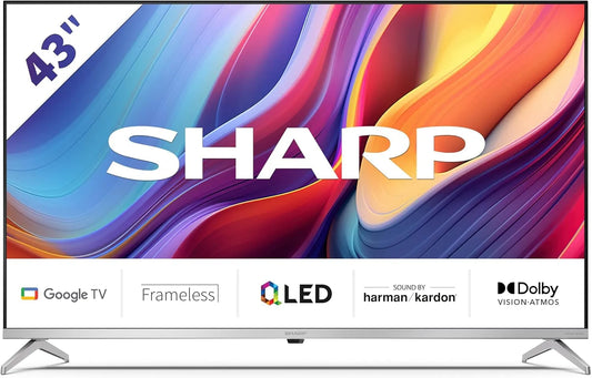 Sharp Smart TV 43gp6265e, 4k Ultra Hd Wifi finition grise, Tv 109,2 Cm