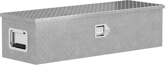 Homcom Boîte à outils pour remorque, avec poignées larges et antidérapantes, pour camionnettes, finition argentée, dimensions 99 x 33 x 25,5 cm