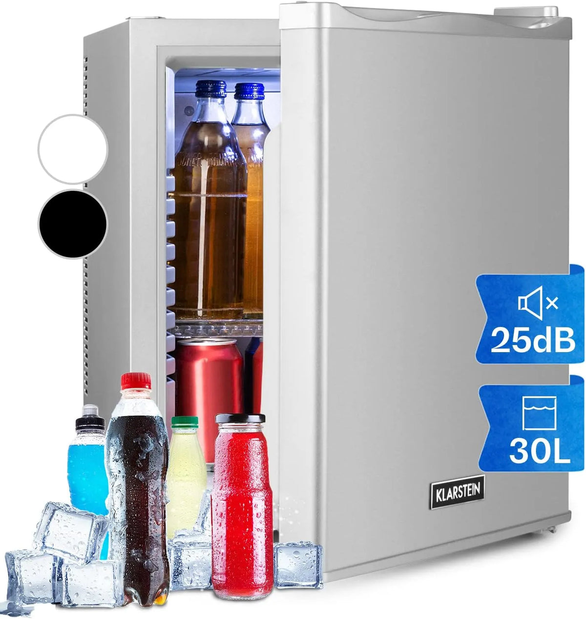 Klarstein réfrigérateur, Petit Frigo Top Silencieux, Mini Bar, Refrigerateur avec Étagères Réglables, 5-15°C, Petit Camping