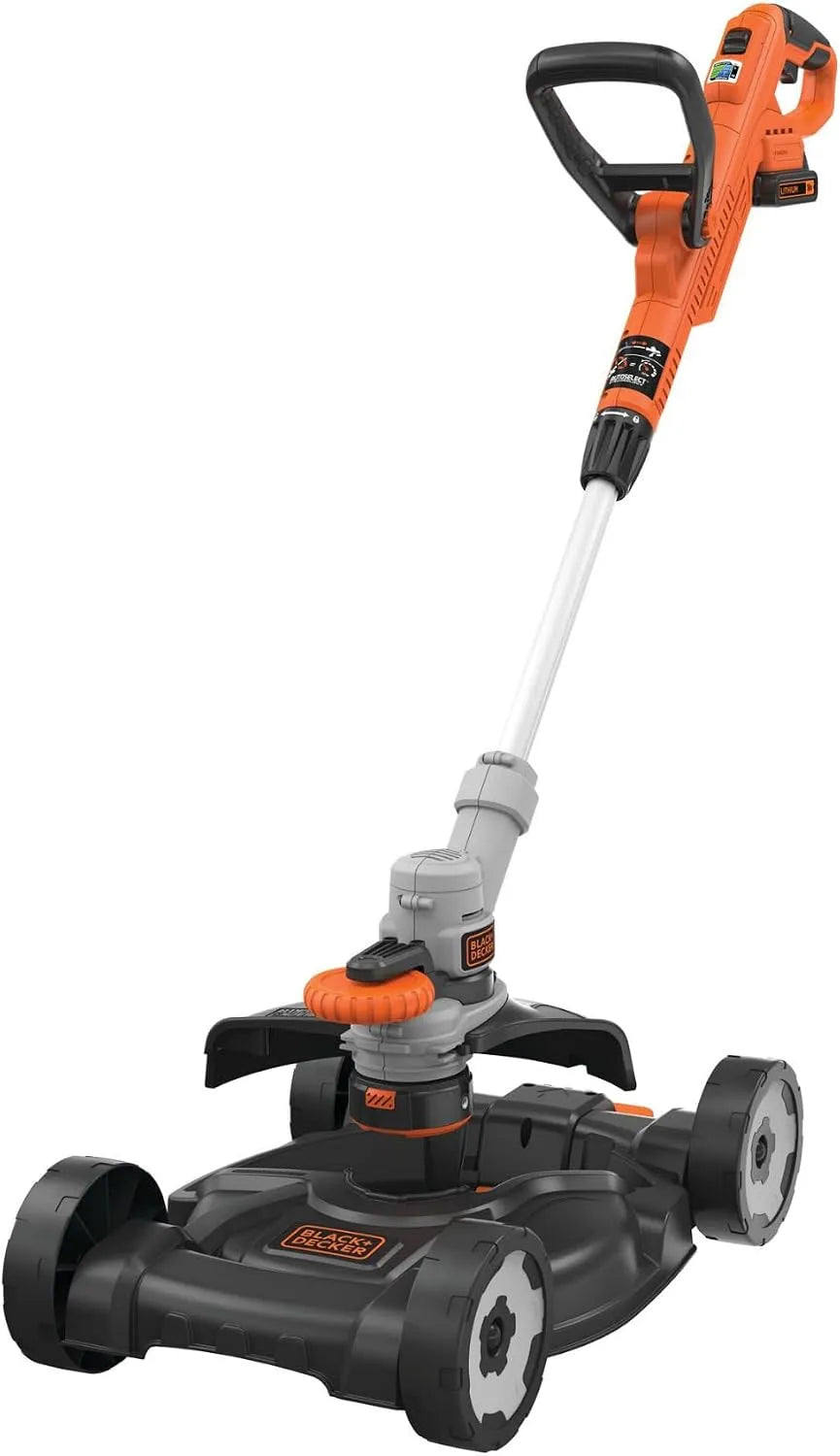 Black+Decker tondeuse STC1820CM-QW, Coupe-Bordures sans Fil 18V POWERCONNECT 3-en-1, Dresse-Bordures & légère pour Petits Jardins, Coupe-Herbe