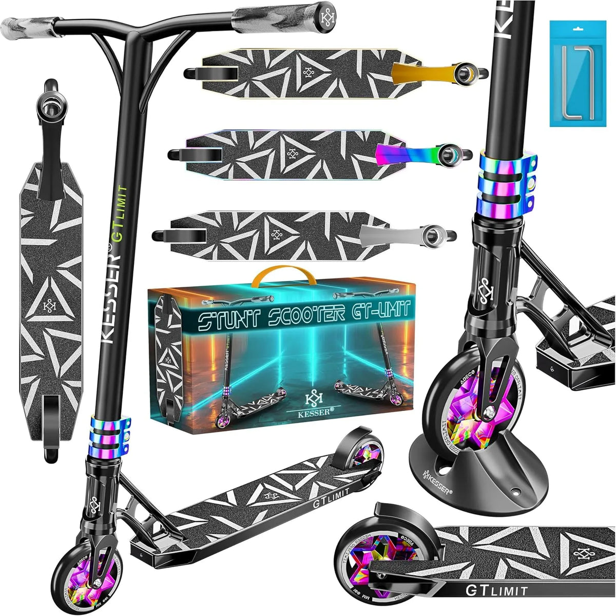 Kesser avec béquille ABEC 9 roulements à Billes PU 110, 110 mm, Roues en mm