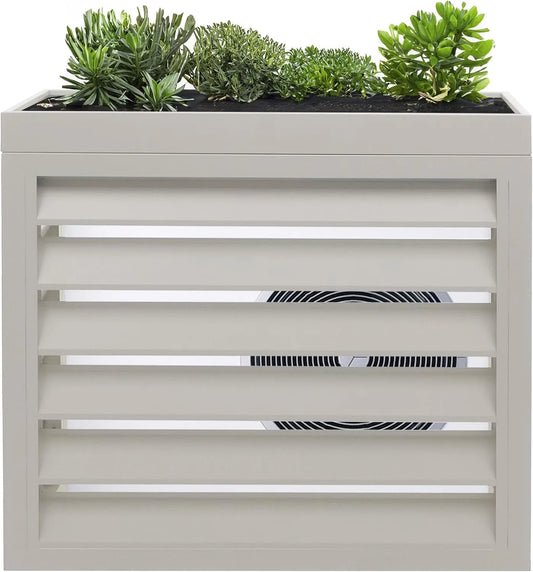 Climatiseur HWC-O43 Mendler Habillage pour, Pompe à Chaleur, Couverture Grille de Protection jardinière, métal 80x90x38cm
