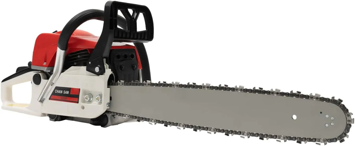 Tronçonneuse, à essence de 50 cm, 2 temps, Easy Start 52 cc, Coupe en cm, Pour la récolte du bois, Scie à essence, Barre et chaîne, le jardinage
