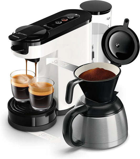 Philips machine à café HD6592/05, Technologie 2 en 1, Réservoir d'Eau de 1 L, Senseo Switch à Dosettes et Filtre, 7 Tasses en une Seule Fois