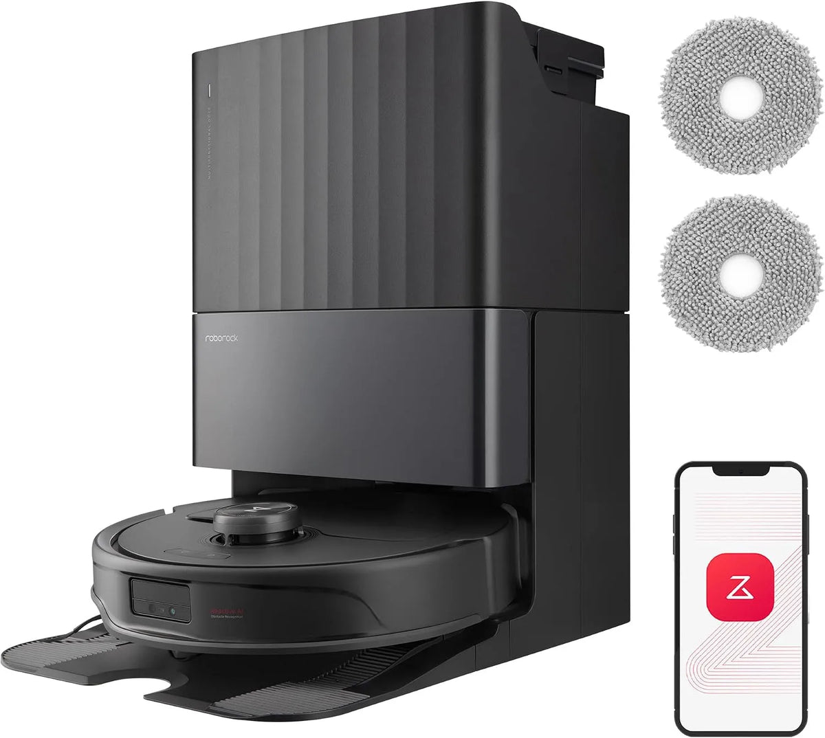 Roborock aspirateur robot, Aspirateur Laveur avec Deux Serpillière & Brosse DuoRoller Soutien 10000Pa, Détecter de Saleté