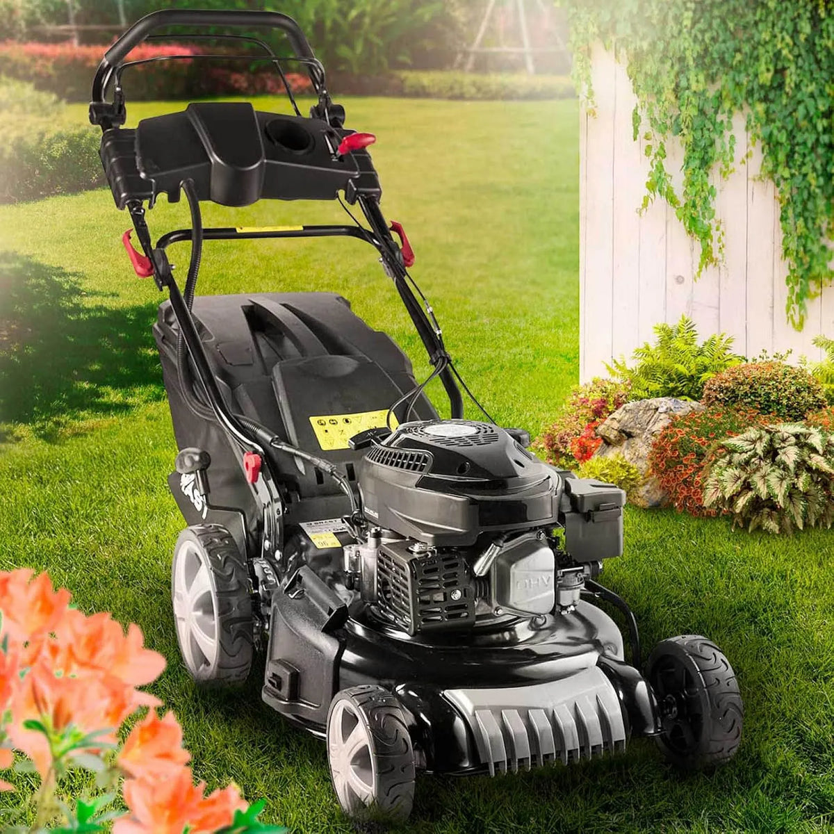 Tondeuse 7cv BRAST, Thermique tractée démarrage électrique 46cm ESTART 3,5kW, 170cc Coupe 30-80, 60l Moteur 4 TPS, modèle 170cc