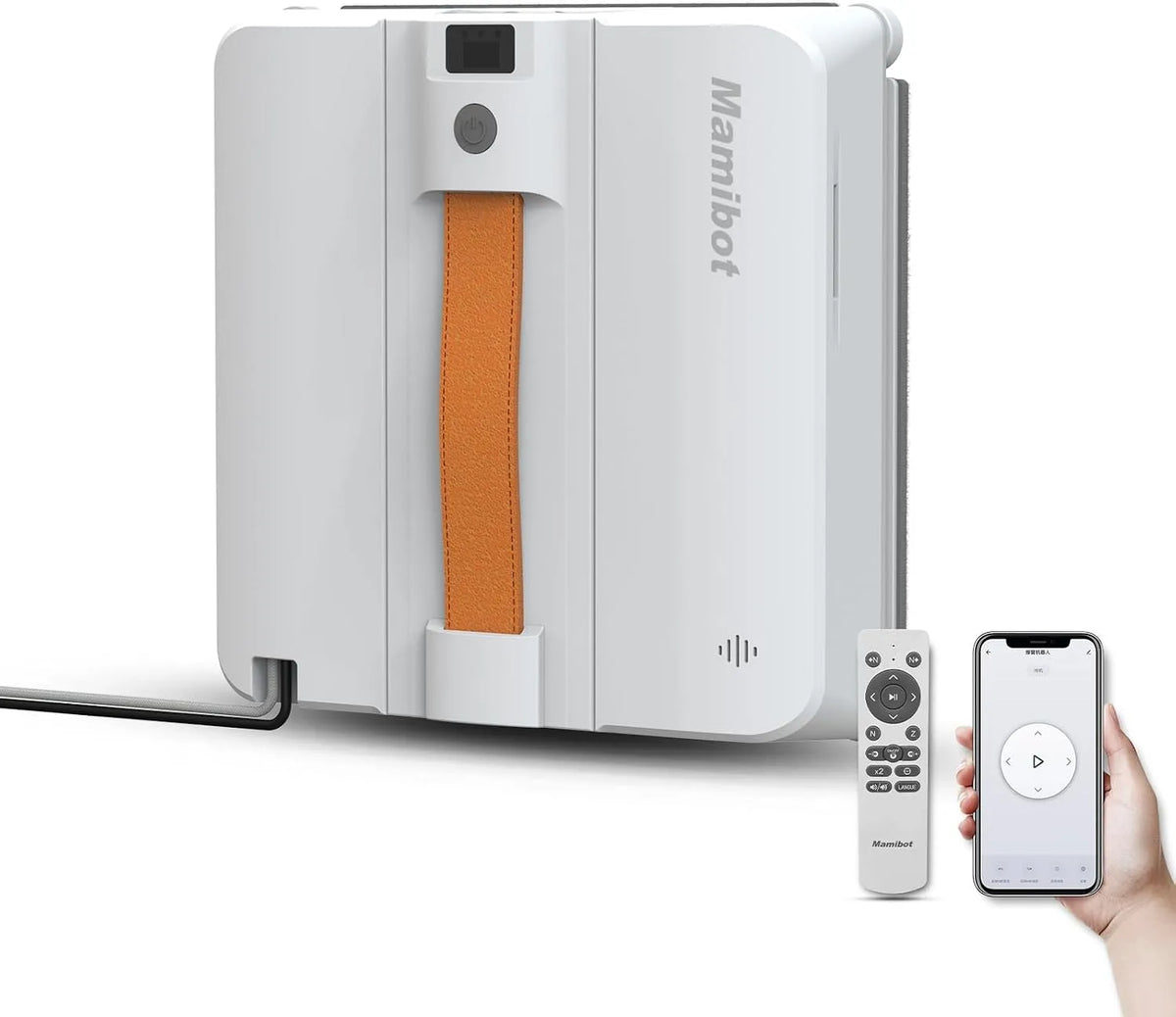 Modèle Robot Nettoyeur Vitre avec fonction spray W120-DP Mamibot, planification intelligente du trajet, finition blanche-finition grise
