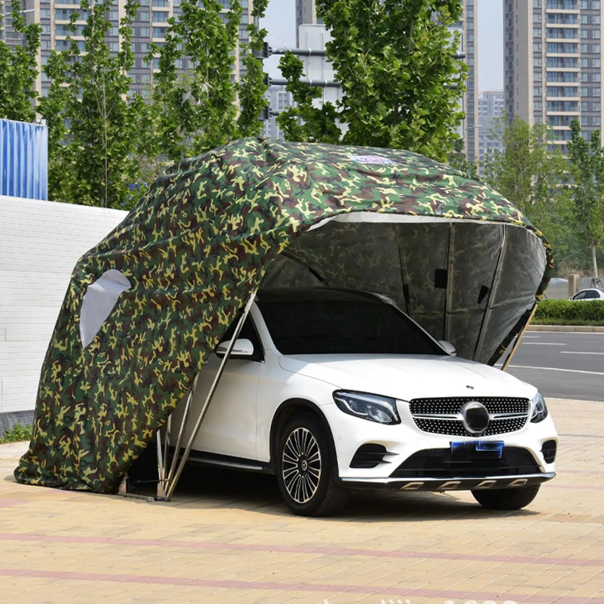 Voiture Robuste Abri de, Tente de Voiture télescopique Pliante en Acier Inoxydable, auvent de Voiture extérieur pour