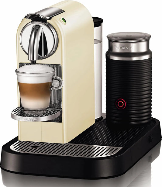 Delonghi Nespresso modèle 60S, en 265 cwae Citiz Milk 19 Bar Flow Stop avec Aeroccino séparé, White